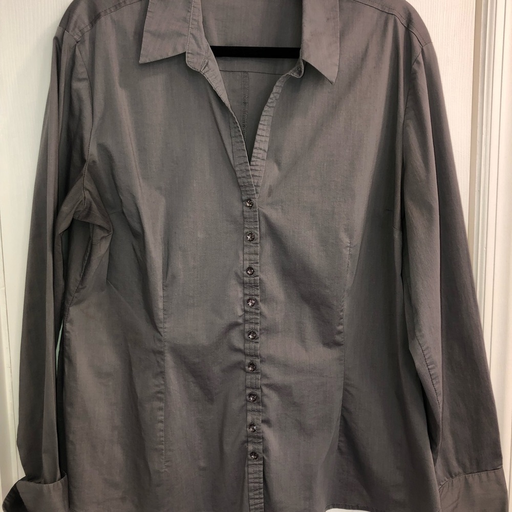Gray button down blouse